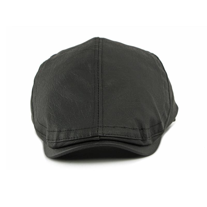 Ретро ПУ Кепка Мужской Берет Британская Ретро Прогрессивная Кепка Женская Кепка с Козырьком
