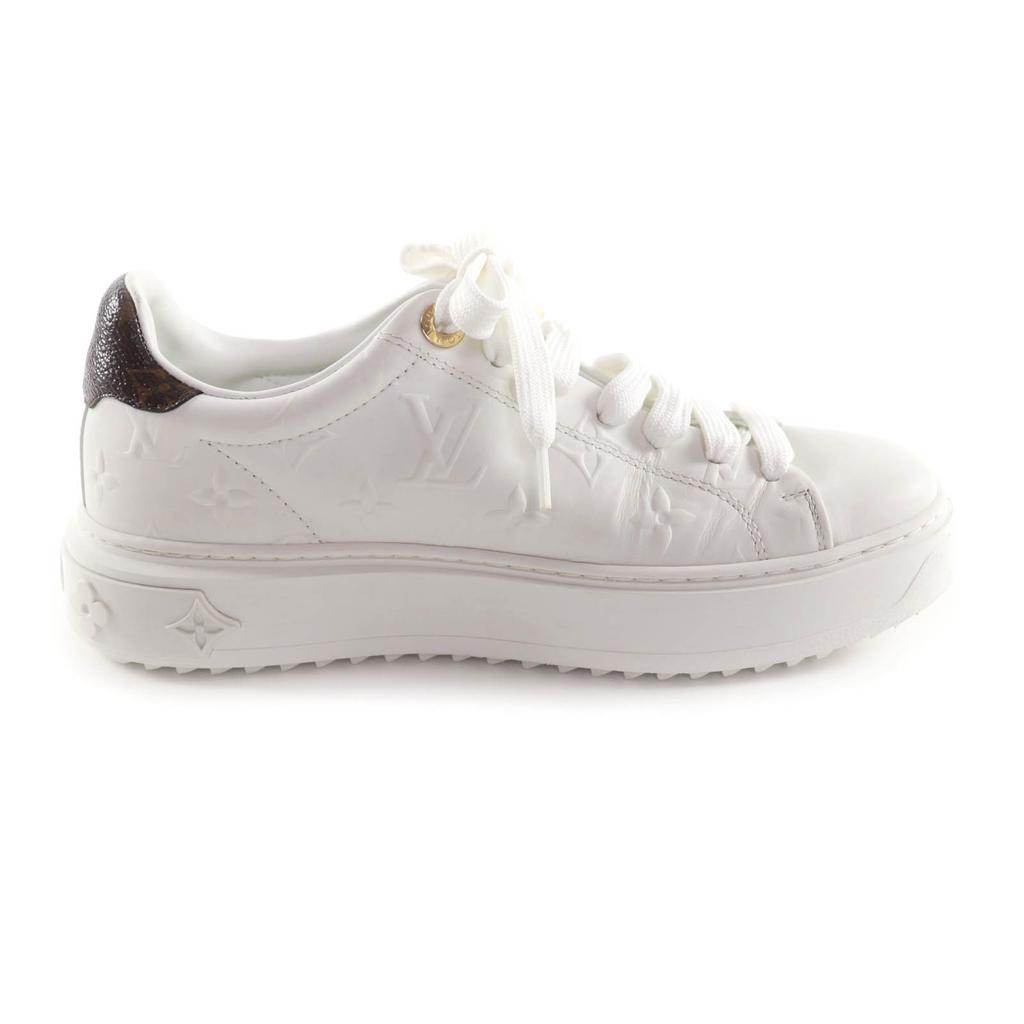 Great LOUIS VUITTON sneakers timeout line White brown leather Women 37 Used