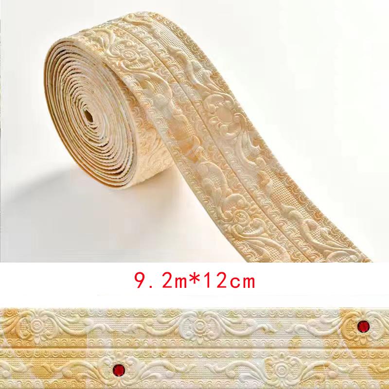 9M 3D Foam Wall Edge Strip Stickers Self-adhesive Corner Waist Line Background Wall Sticker Waterproof Decor Trim Line Skirting
