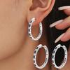 Black Stone Jewelry Hoop Earrings For Women