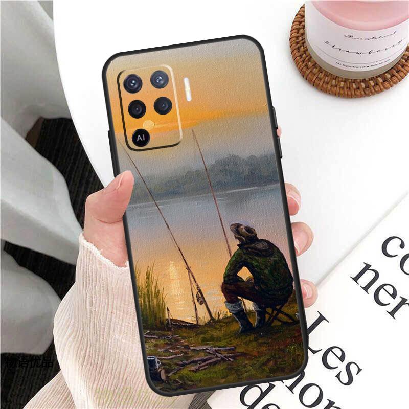 Рыбак Рыбалка Рыбак Чехол Для Oppo A78 A54 A74 A94 A17 A57 A77 A76 A16 A96 A18 A60 A80 A40 A38 A58 A98 A15 A5 Pro