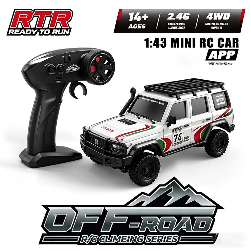 1:Полноразмерный внедорожный радиоуправляемый автомобиль масштаба 1:43 R4301-R4312, полноприводный, для преодоления препятствий, новый игрушечный автомобиль, подходящий для мальчиков.