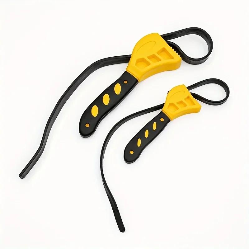 NEW 1Pcs 6inch Belt Wrench Oil Filter Puller Strap Spanner Chain Wrench Strap Opener, Adjustable Disassembly Tool