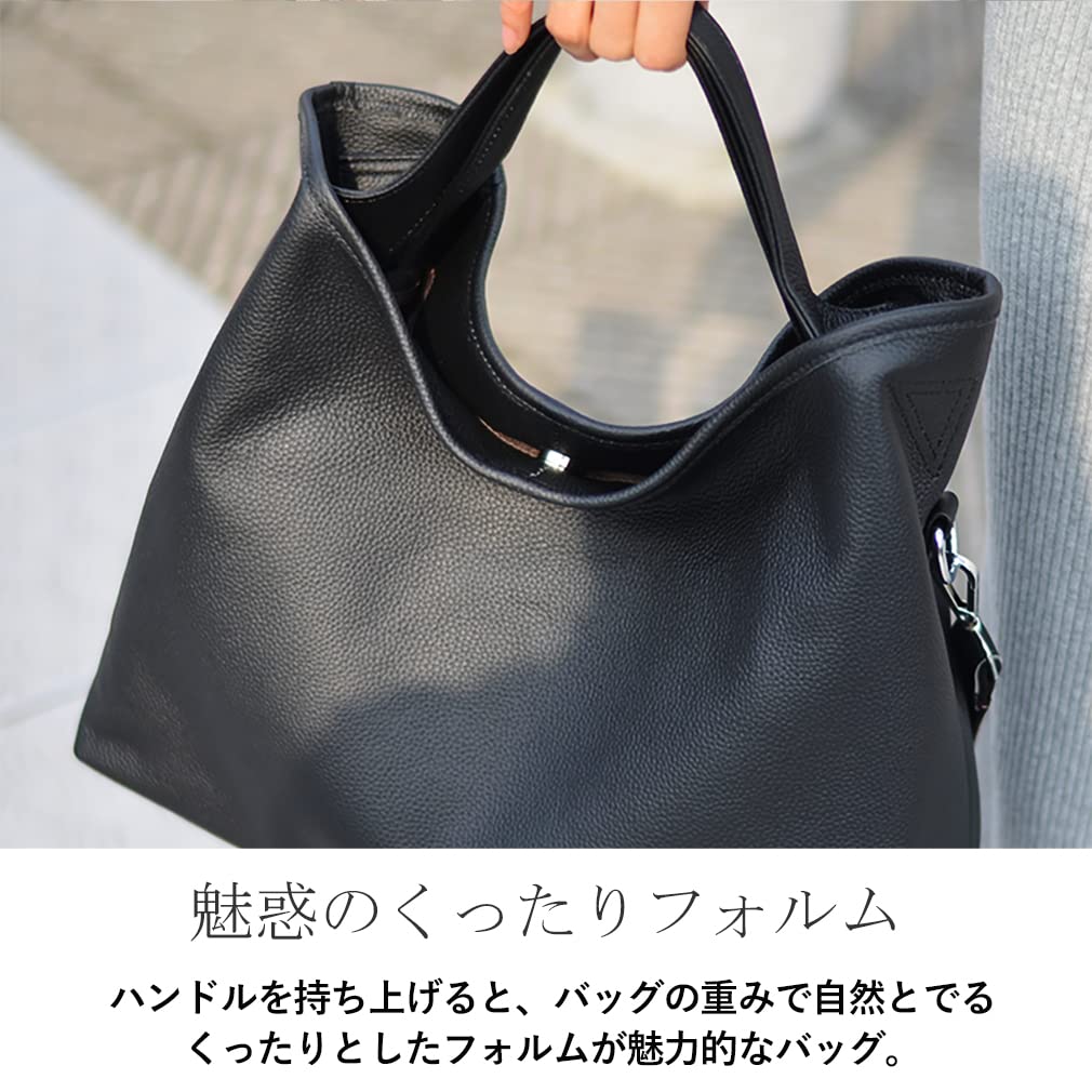 Vita Felice Genuine Leather 2way Square Tote Bag 9003 [VITAFELICE] Women's (bk)