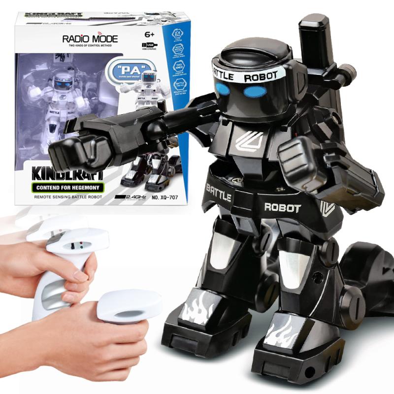 777-615 RC Robot Simulation Sound And Light Body Sense Remote Control Toys Flexible Boxing And