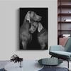 Черно-белое животное Собака Пара Плакат Декоративные картины Холст Настенные картины Фотографии Главная Спальня Украшение Эстетика