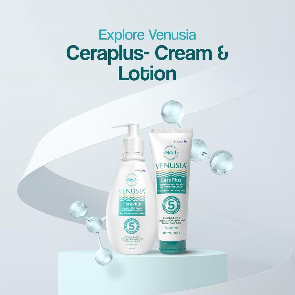 Доктор. Reddy's Venusia CeraPlus Увлажняющий лосьон 100 мл Для сухой кожи с керамидами и гиалуроновой кислотой