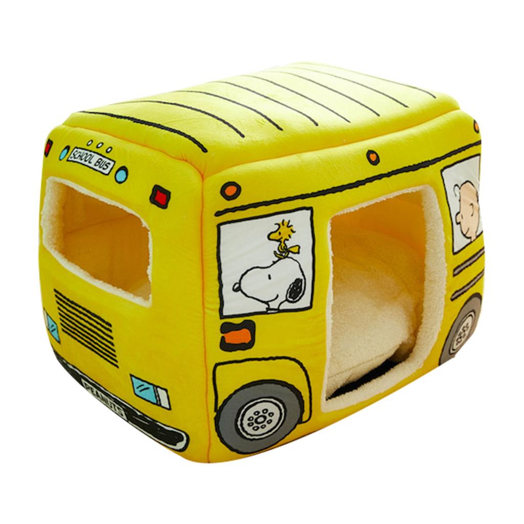 Pet House Collapsible Cute Bus Shape All Seasons Universal Removable Washable Cat Bed for Cats Dogs