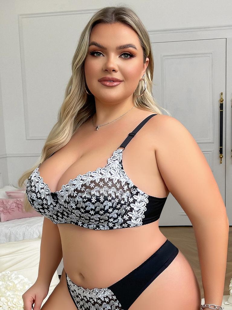 Julexy New Arrivals Women Bra Lace Hollow Out Underwear Women Embroidery Plus Size D Cup Lingerie Bra