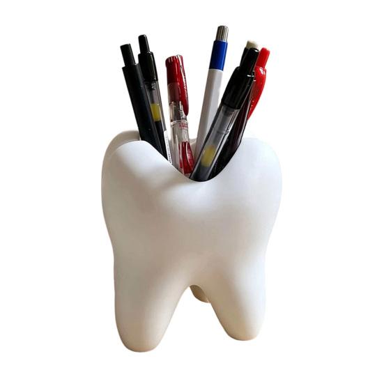 Multi-purpose Storage Box Tooth Shape Toothbrush Holders for Bathrooms, Creative Pen Holder Comfortable Grip Desktop, Decorative Home Decor