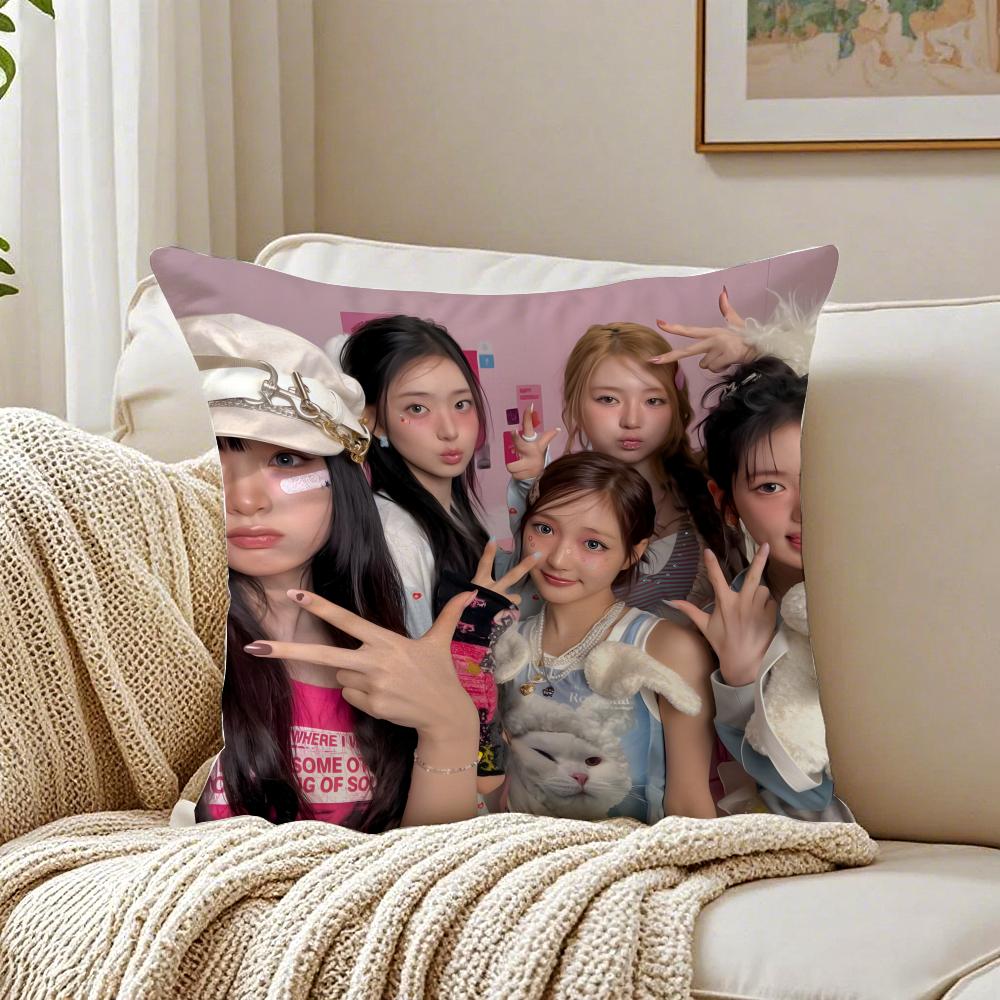 GirlGroup Kpop KKIIIKIII Cushion Cover Pillowcase Antidustmite living Room Sofa Decor Cushion Room