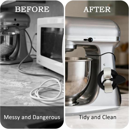 Органайзер для шнуров бытовой техники, набор из 8 шт., органайзер для шнуров кухонной техники, обертка для проводов, держатель шнура, фиксатор кабеля, наклеивающийся на миксеры, кофеварку, мультиварку