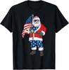 Patriotic Santa American Christmas 4th Of July Santa Gift Unisex T-Shirt