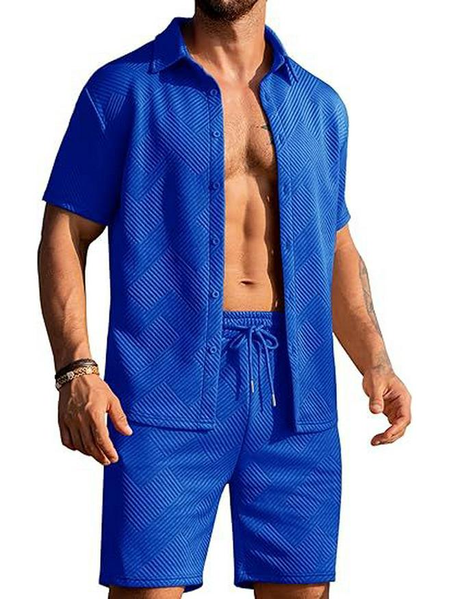 Вязаный летний пляжный комплект из топа на пуговицах и шорт с карманами, 2025