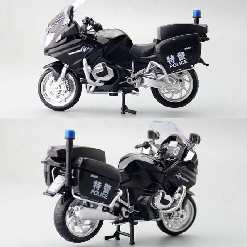 Alloy Bmw R1250 R T Police Motorcycle Model For Kids With Inertial Control And Shock Absorbers