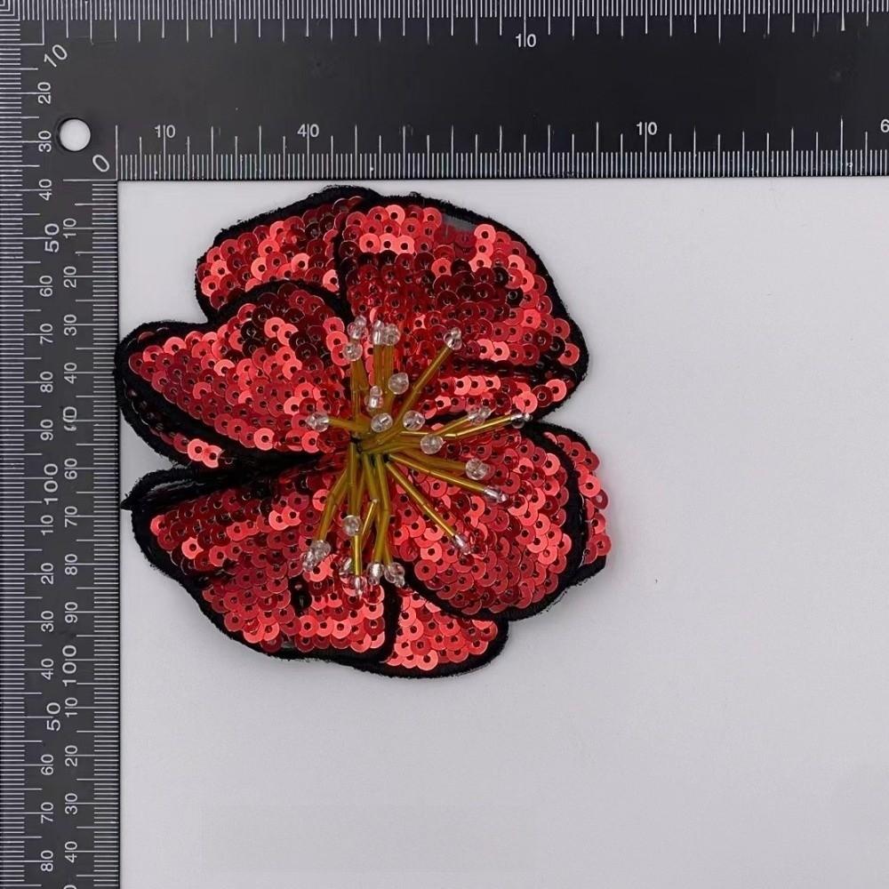 Colorful Sequins Flower Applique Handmade Beads Repair Hole Applique Clothing Decoration