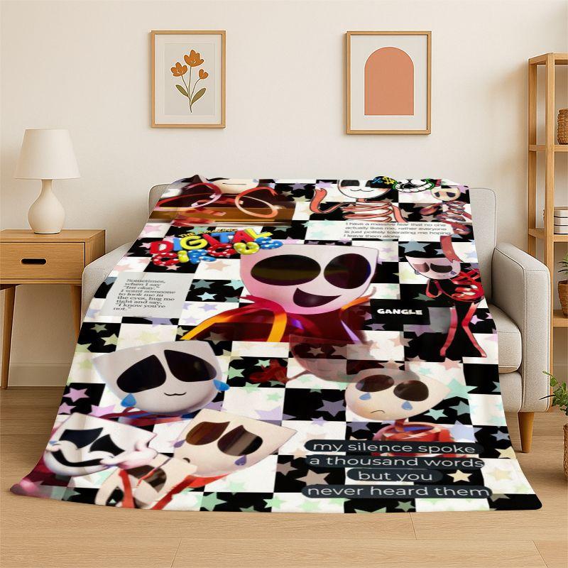 Cartoon Amizing Digtal Circus Pomni Soft Flannel Throw Blanket,Cozy Blanket for Bed,Couch,Sofa,Bedroom,Living Room,Picnic kid