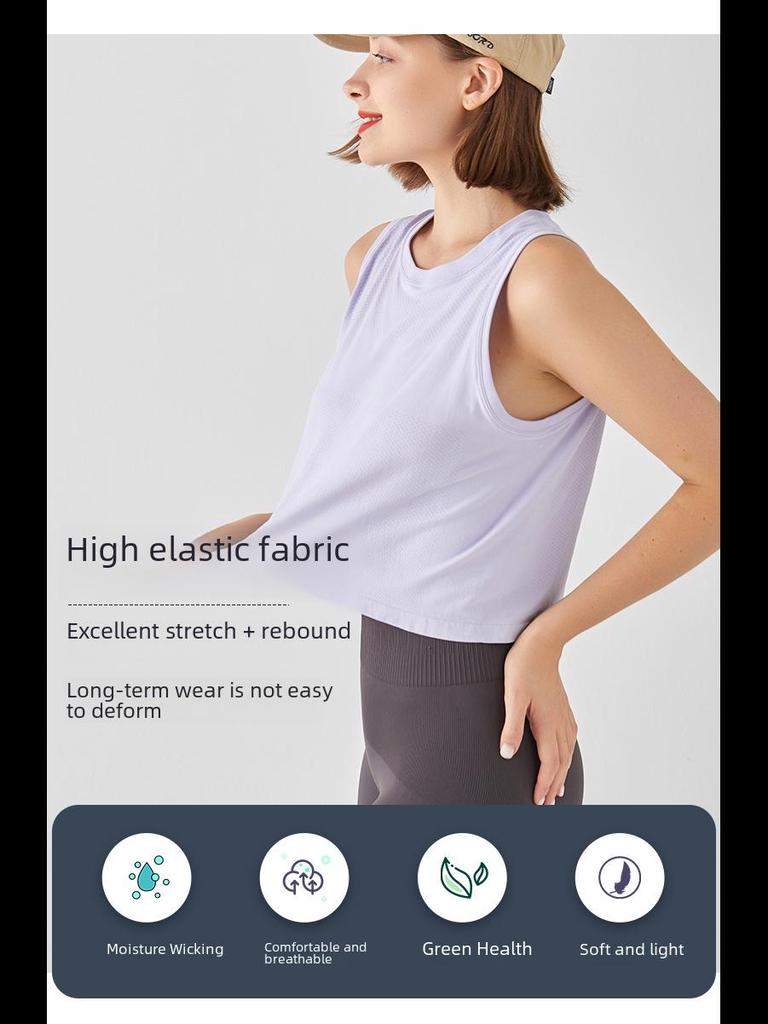 Женский быстросохнущий свободный топ для йоги — универсальная, впитывающая пот, дышащая футболка для весны и лета.