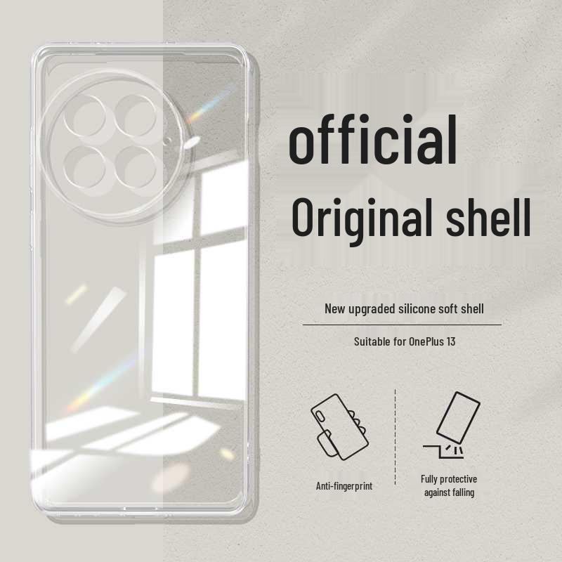 Жидкий силиконовый чехол для телефона OnePlus 13: Полное покрытие, Защита от падений, Однотонный цвет, Безопасен для кожи, Простой стиль.