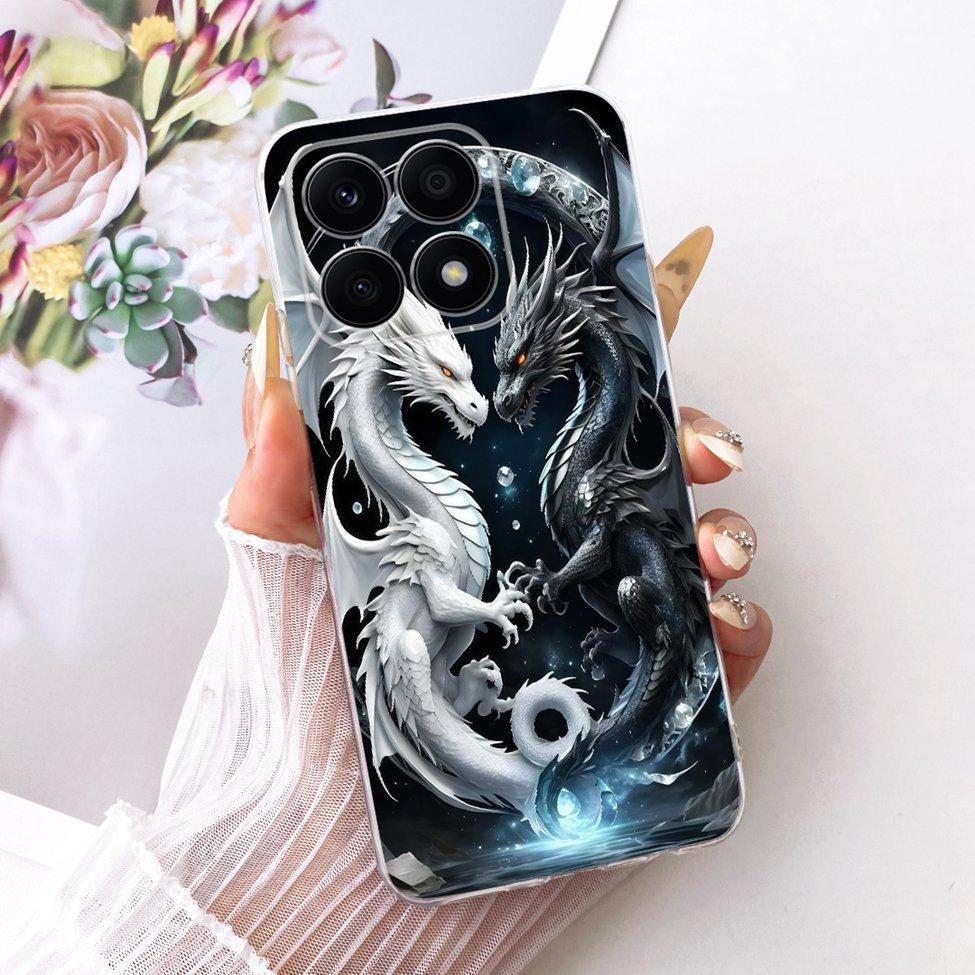 For Honor X8a 4G Case Transparent Cute Cat Fashion Butterfly Funny Painted Casing CRT-LX1 CRT-LX2 CRT-LX3