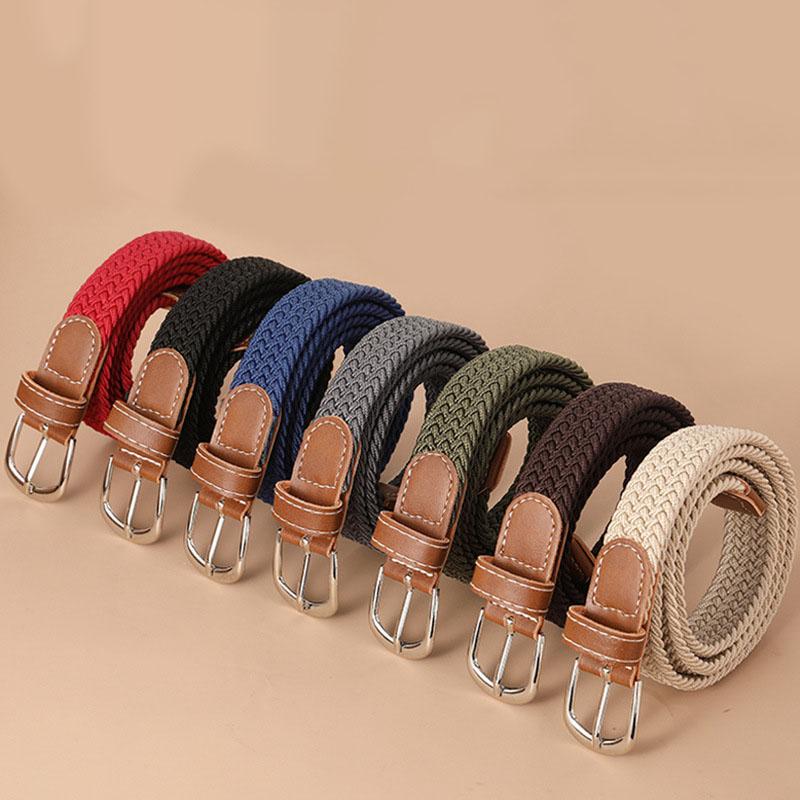 Elastic Belts For Woman Canvas Stretch Belt Solid Color High Quality Fashion Casual Jeans Webbing Ladies Tactical Strap DT050