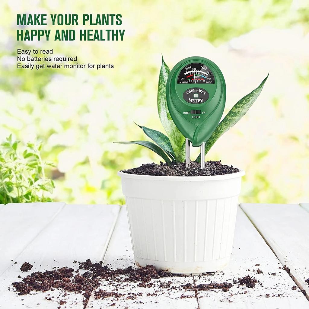 3 In1 Soil Water Moisture PH Meter Acidity Humidity Sunlight PH Test Garden Flowers Moist Tester Testing Instrument YSX