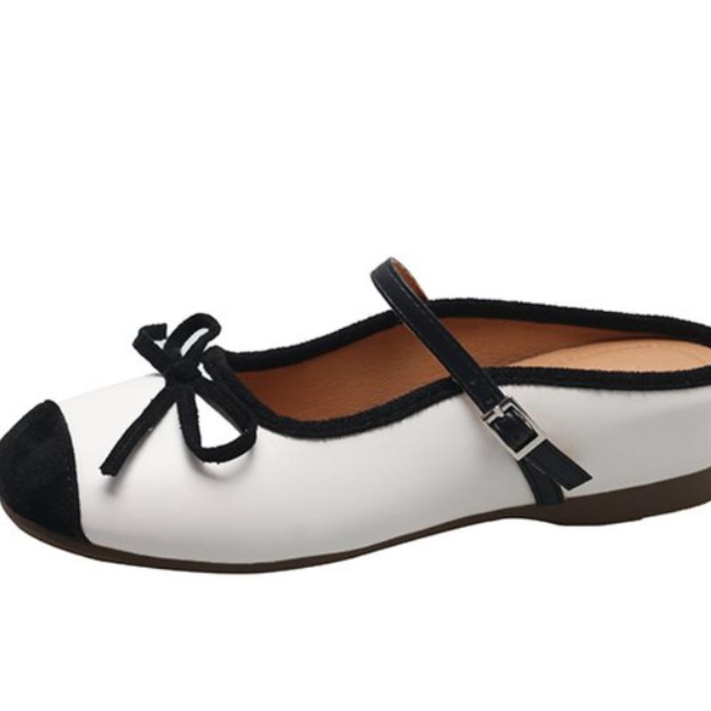Women's Mary Jane Shoes 2024 Spring New Flat-soled Shallow Mouth Elegant Daily Comfortable Soft-soled Square Head Women's Shoes