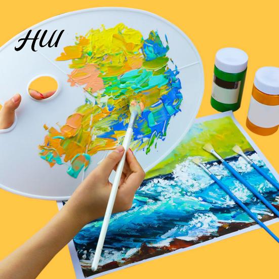 Paint Palette Oval with Thumb Hole, Portable Artist Multi-section Mixing Painting Tray for Acrylic Oil Watercolor Art Color