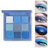 9 Colors Eyeshadow,Glitter Blue Eye Shadow, High Pigmented, Blendable Long Lasting Neutral Eye