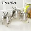 Sugar Pots Creamer Container Kitchen Supplies Apple Shape Stainless Steel Condiment Spice Container Salt Bowls