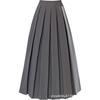 Pleated Midi Skirt for Women - High Waist Ballet Style A-line, Perfect for Autumn and Winter Commutes