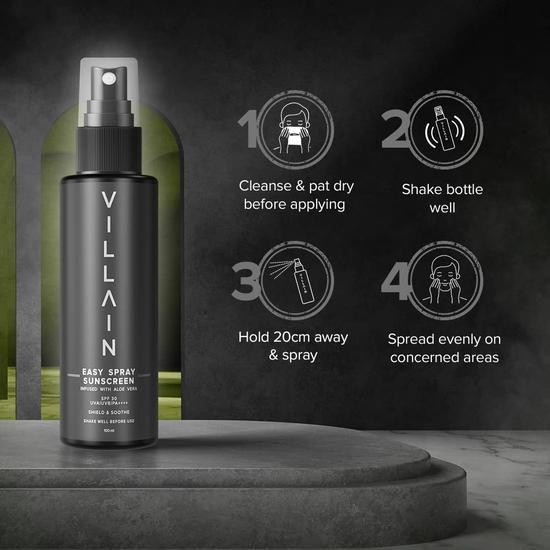 Villain Солнцезащитный спрей Aloe Vera с SPF 30 PA ++++ для широкого спектра, UVA, UVB - 100 мл
