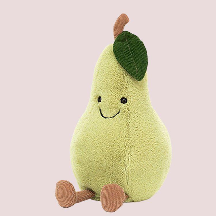 Jellycat Серия "Веселая еда" Фрукт Смешная груша Успокаивающая кукла Плюшевая кукла Сидящая 20 см высотой