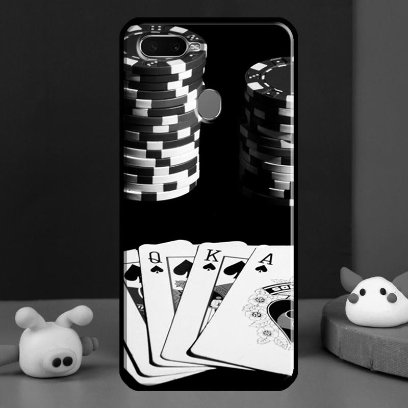Кейс для казино Лас-Вегас с покером для Oppo A16 A76 A96 A58 A78 A98 A5 A9 A91 A15 A17 A77 A52 A72 A74 A94 A54S A57S Чехол