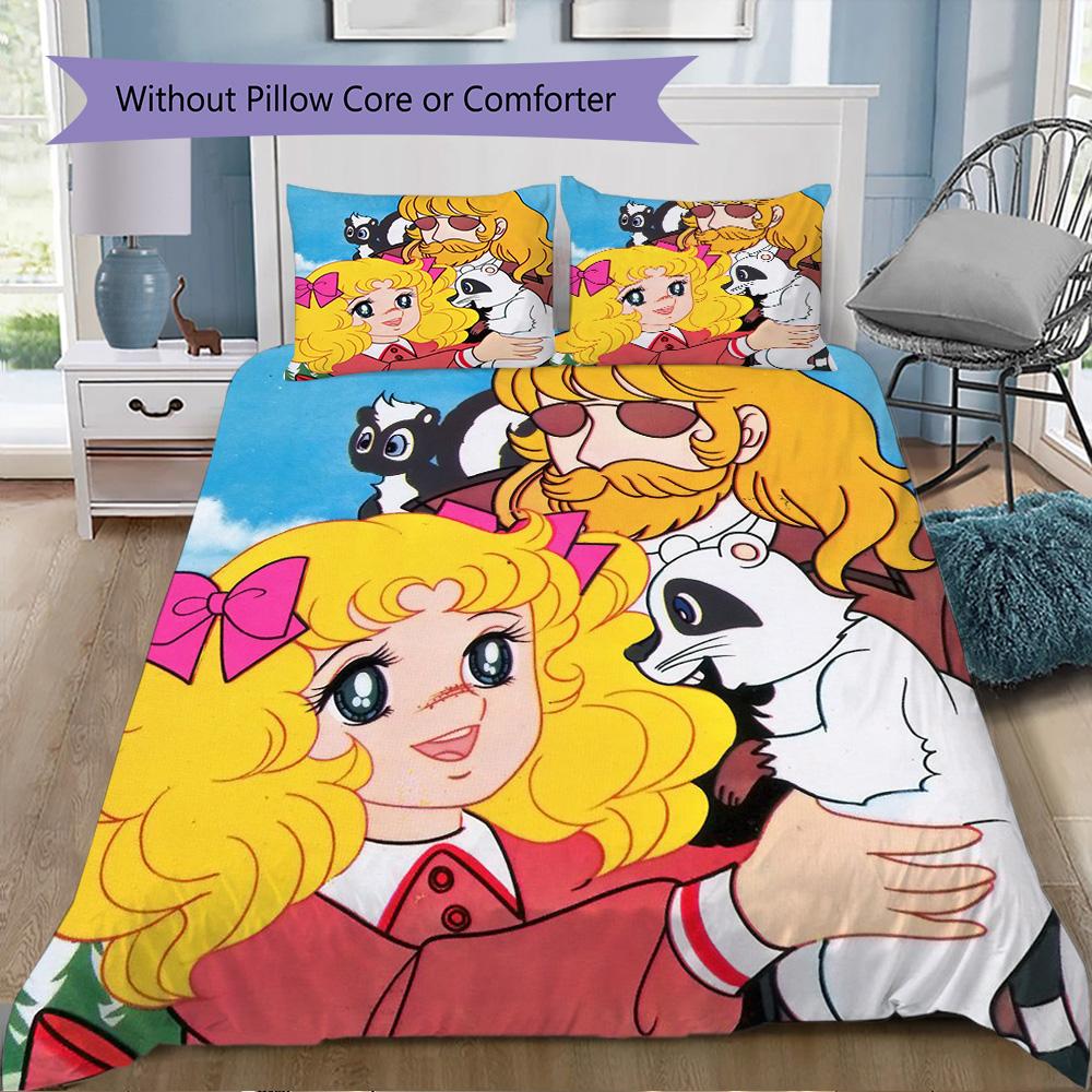 Candy Candy Anime Theme Pattern Bedding,Quilt Set Quilt Cover Pillowcase Home Birthday Gift (1*duvet cover+2*pillowcase,without core)XSJT0917114