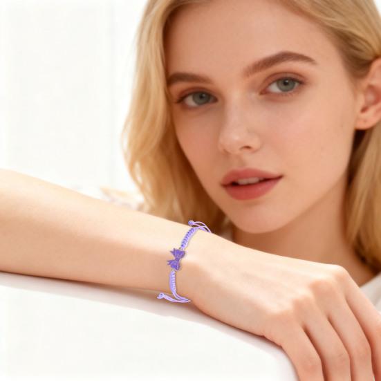 Yousheng Bow Braided Bracelet Adjustable String Rope Bracelet Handcrafted Cheerleader Bracelet for Cheer Dance Team Friends Gift