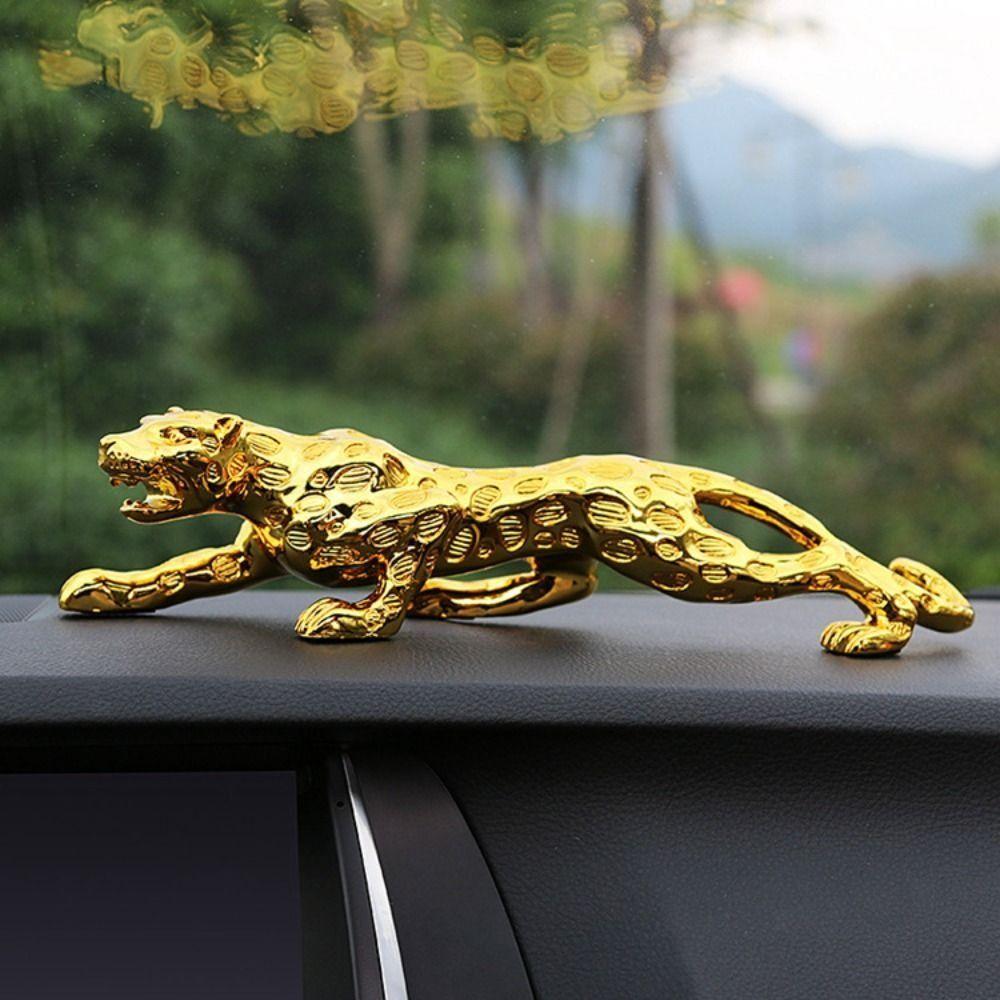Lucky Animal Cheetah Small Statue Gold Brass Leopard Miniatures Vintage Leopard Figurines  Office