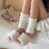 Daily Relaxation Winter Hosiery Thickened Thermal Knee Sleeve for Women Warm Coral Fleece Leg Warmers Breathable Velvet Calf Sleeves Pads