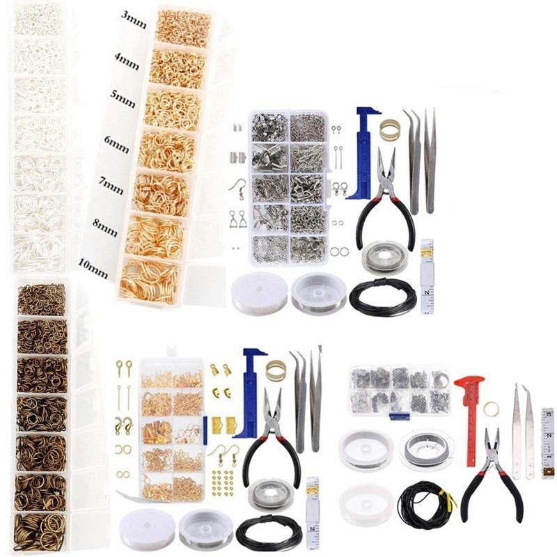 Набор инструментов для фурнитуры для ювелирных изделий, открытое кольцо для прыжка/застежка-лобстер/хвостовая цепочка/зажимная пряжка/комплект для хранения/крючки для сережек/для изготовления ювелирных изделий своими руками