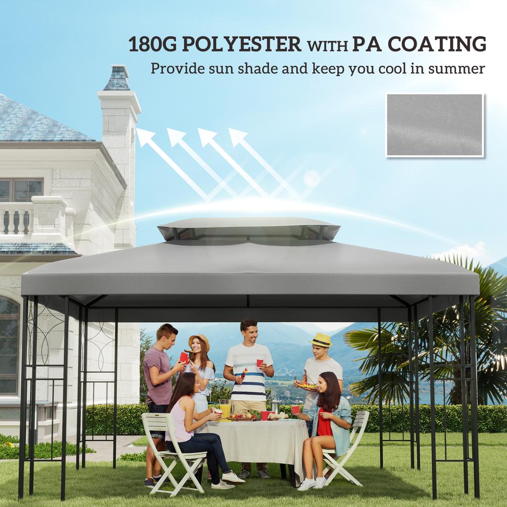 Gazebo Roof Replacement For 3 X 4m Frames Light Grey