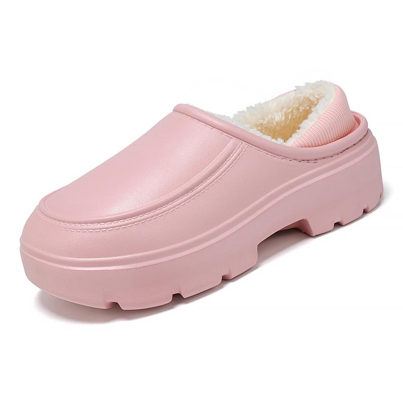 Теплая зимняя хлопковая обувь, женские теплые меховые домашние тапочки, нескользящие плюшевые тапочки из ЭВА, домашние тапочки для пар с толстой подошвой, шлепанцы