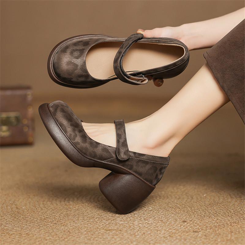 Модные новые весенне-летние туфли Мэри Джейн из натуральной кожи для женщин, модные туфли на платформе для женщин, туфли на массивном каблуке, с круглым носком, женские туфли-лодочки