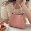Niche Summer Cute Pink Bucket Bag Women's Korean PU Leather Solid Color Mini Handbag Shopping Travel One Shoulder Crossbody Bags