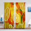 Желтые лимонные фрукты зеленые листья прозрачные шторы для окон для кухни, гостиной, спальни, украшения, современные тюлевые шторы