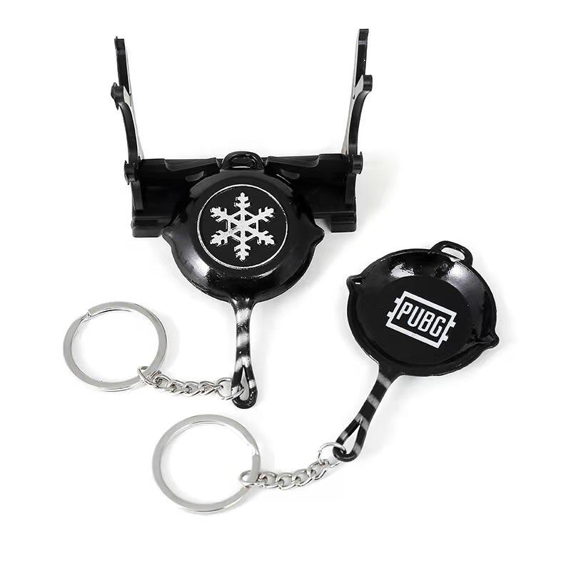 Chicken Game Metal Weapon Model Keychain: 12cm AKM 98K PUBG Pendant Gift