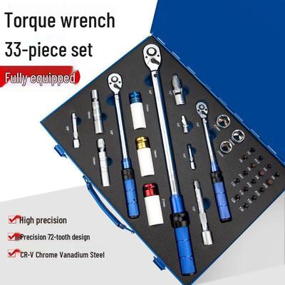 Высокоточный регулируемый динамометрический ключ, 33 предмета, для автомобильных шин, свечей зажигания и велосипедов