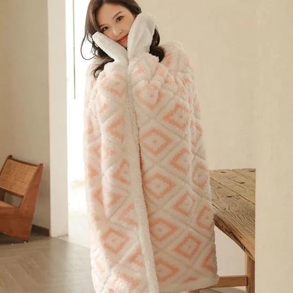 WTEMPO Осенне-зимнее рождественское снежное утолщенное многофункциональное одеяло из овечьей шерсти, шаль, накидка, фланелевое одеяло с большим ворсом