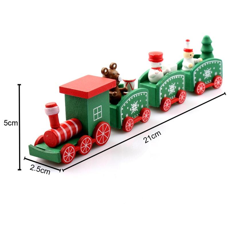 Train Wood Painted Christmas Christmas Decoration For Home With Santa Bear Xmas Kid Toys Gift