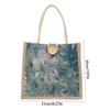 Large Capacity Linen Handbag Portable Printing Cloth Lunch Bag Ethnic Style Canvas Bag  Travel