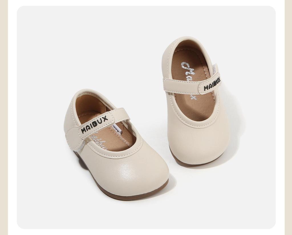 Spring 2026 Girl's First Steps Soft Sole Leather Shoes, Korean Style Fashion Princess Shoes.